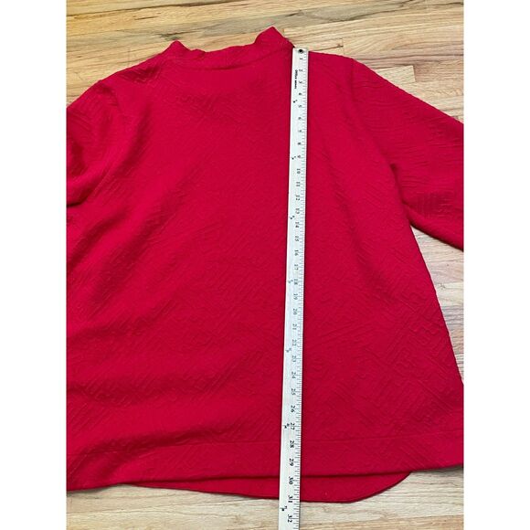 Ali Miles Women's 2X Red Sweater Cotton Tunic Textured Assymetrical Minimalist - Picture 9 of 9
